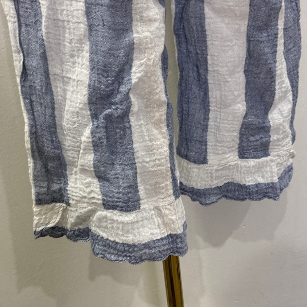 Bottega del Lino Cropped Linen Stripe Pants | Made in Italy | Size S - Picture 5 of 5